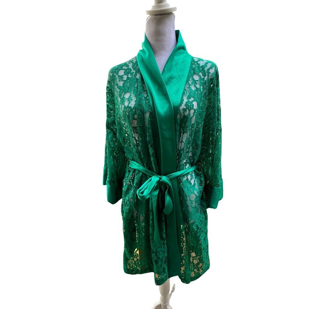 Victoria's Secret Vintage Silk Robe Green One Size Women's Loungewear Gold Label